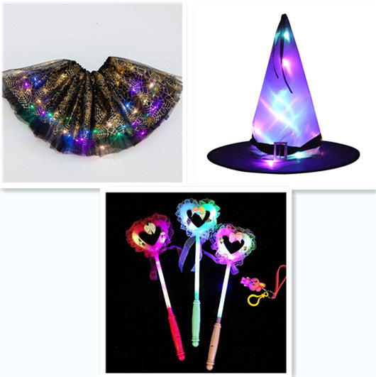 Magical &amp; Luminous  LED Princess Halloween Tutu Skirt Sequins Shiny Skirt