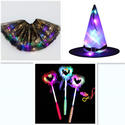 Magical &amp; Luminous  LED Princess Halloween Tutu Skirt Sequins Shiny Skirt