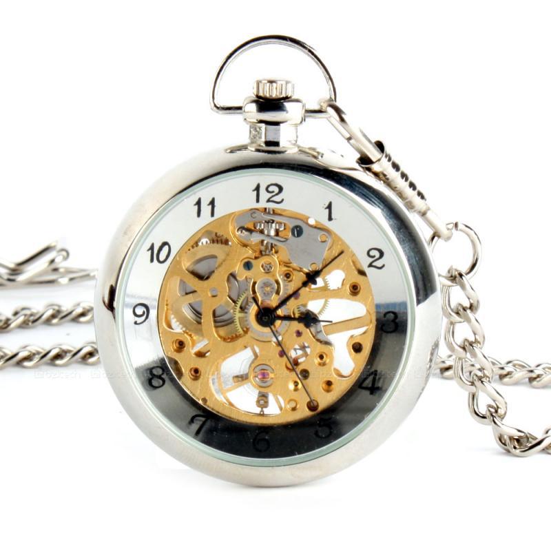 Carved mechanical pocket watch