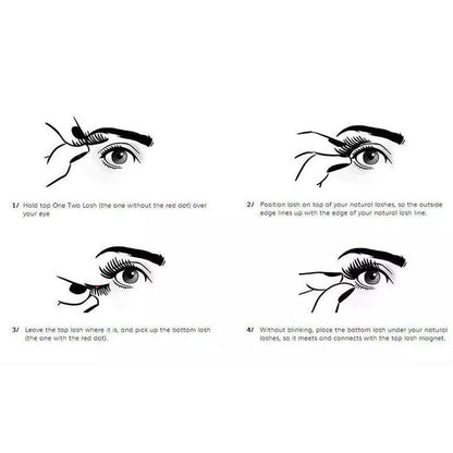 Compatible with Apple, False Eyelashes 6D Magnetic Eye Lashes Double Magnet Fake EyeLashes Hand Made Strip Lashes cilios posticos