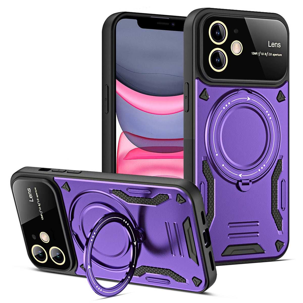 U-shield Large Window Magnetic Bracket Phone Case Advanced Sense Protective Cover