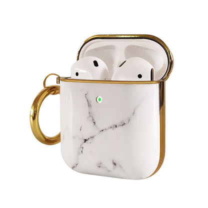 Compatible with Apple, Plating TPU Marble Pattern Soft Shell AirPods Cover