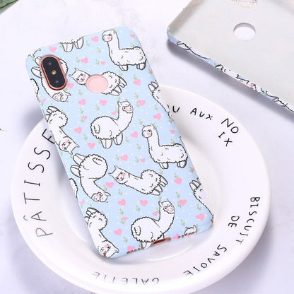 Cute Alpaca Water Sticker Frosted Phone Case