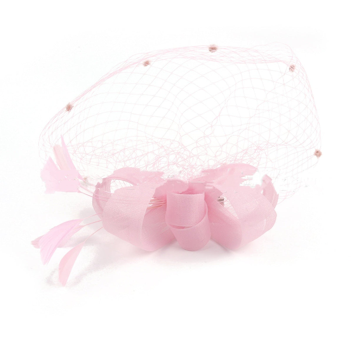 Bride Veil Hair Bow Top Hat Headdress Flower Cover Face Mesh Head