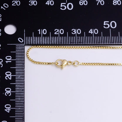 1.2mm Box 17.5 Inch Dainty Layering Chain Necklace | WA-1896 Clearance Pricing
