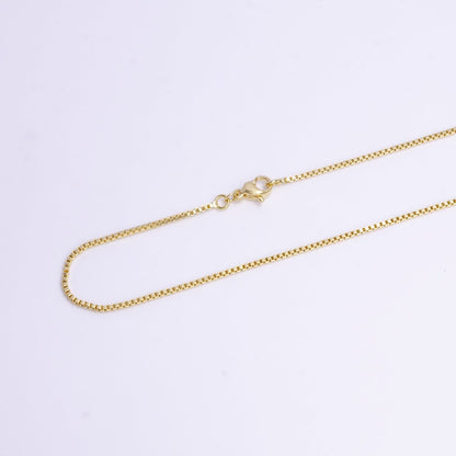 1.2mm Box 17.5 Inch Dainty Layering Chain Necklace | WA-1896 Clearance Pricing