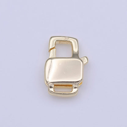 12mm Double Sided Boxy Rectangular Lobster Clasps Jewelry Closure in Gold &amp; Silver | K-261 K-267