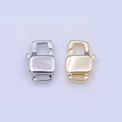 12mm Double Sided Boxy Rectangular Lobster Clasps Jewelry Closure in Gold &amp; Silver | K-261 K-267