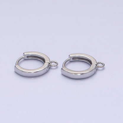 12mm Round Huggie Open Loop Earrings Supply in Gold &amp; Silver | Z-288 Z-289