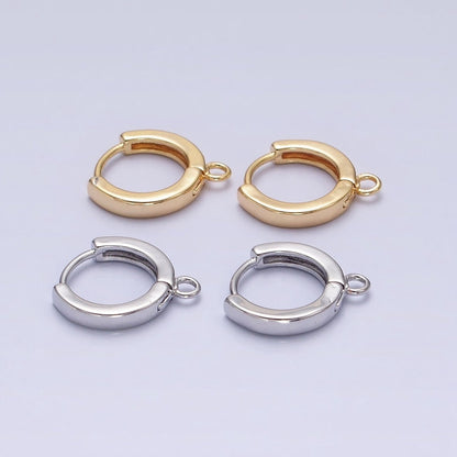 12mm Round Huggie Open Loop Earrings Supply in Gold &amp; Silver | Z-288 Z-289