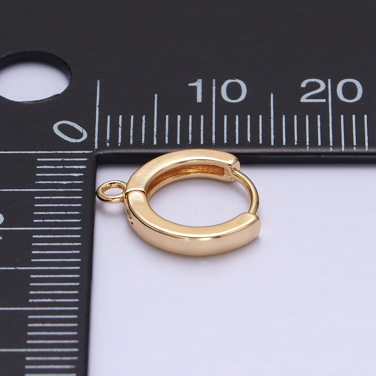 12mm Round Huggie Open Loop Earrings Supply in Gold &amp; Silver | Z-288 Z-289