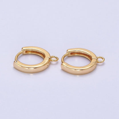 12mm Round Huggie Open Loop Earrings Supply in Gold &amp; Silver | Z-288 Z-289