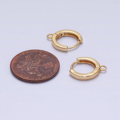 12mm Round Huggie Open Loop Earrings Supply in Gold &amp; Silver | Z-288 Z-289