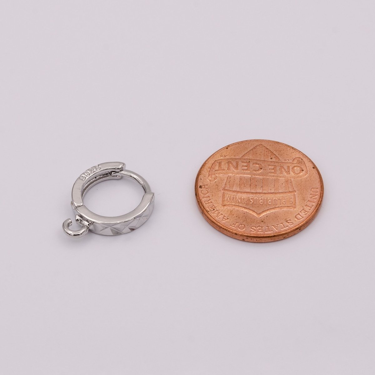 12mm Silver Cartilage Open Loop Huggie Earrings Supply | Z-362