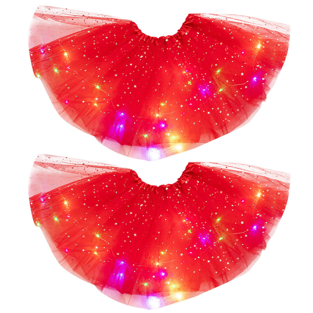 Magical &amp; Luminous  LED Princess Halloween Tutu Skirt Sequins Shiny Skirt