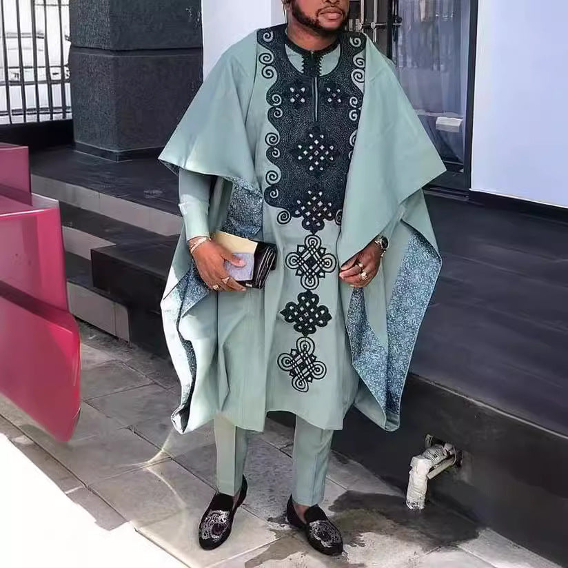 African Ethnic Print Casual Men&