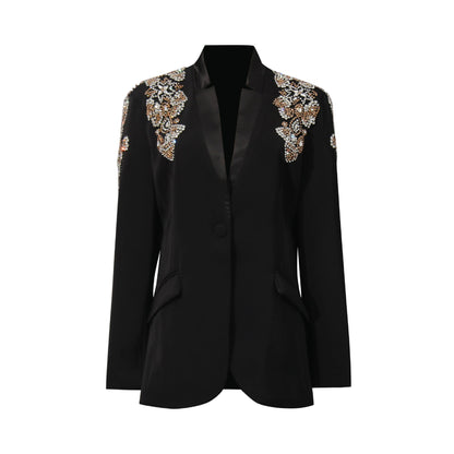 Heavy-duty Diamond-embellished Womens Blazer