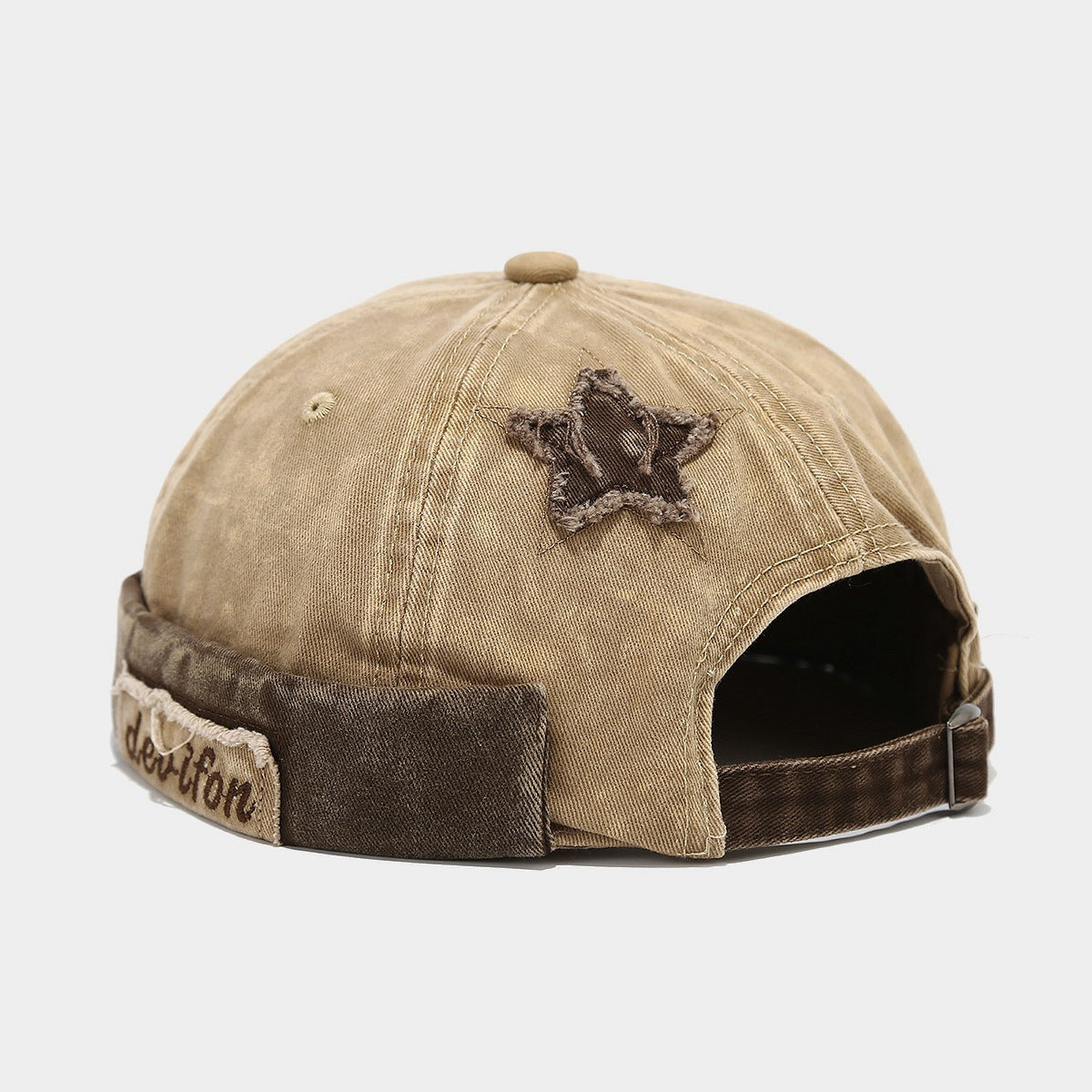 Men And Women Can Wear This Vintage Hat With Frayed Edges, Featuring A Five-point Star Patch. It&