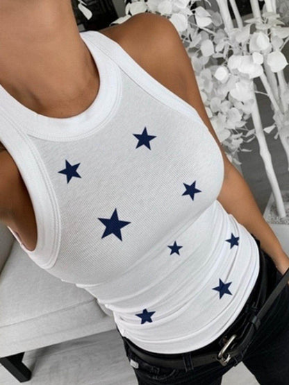 Full Size Star Round Neck Tank for Women in Multiple Sizes