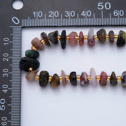 10mm Multi Color Irregular Chip Pebble Natural Gemstone Bead Strand Finding | WA-1983