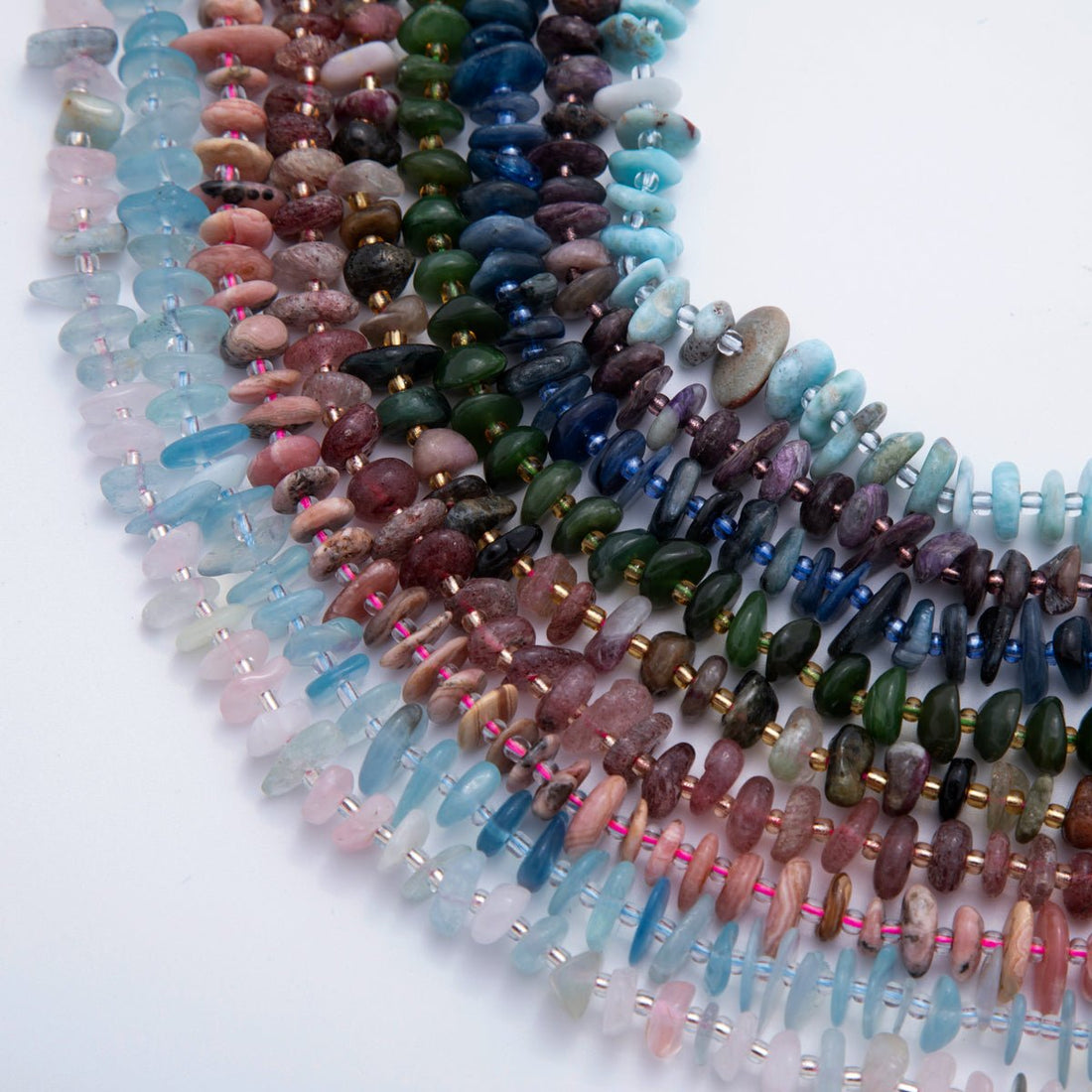 10mm Multi Color Irregular Chip Pebble Natural Gemstone Bead Strand Finding | WA-1983