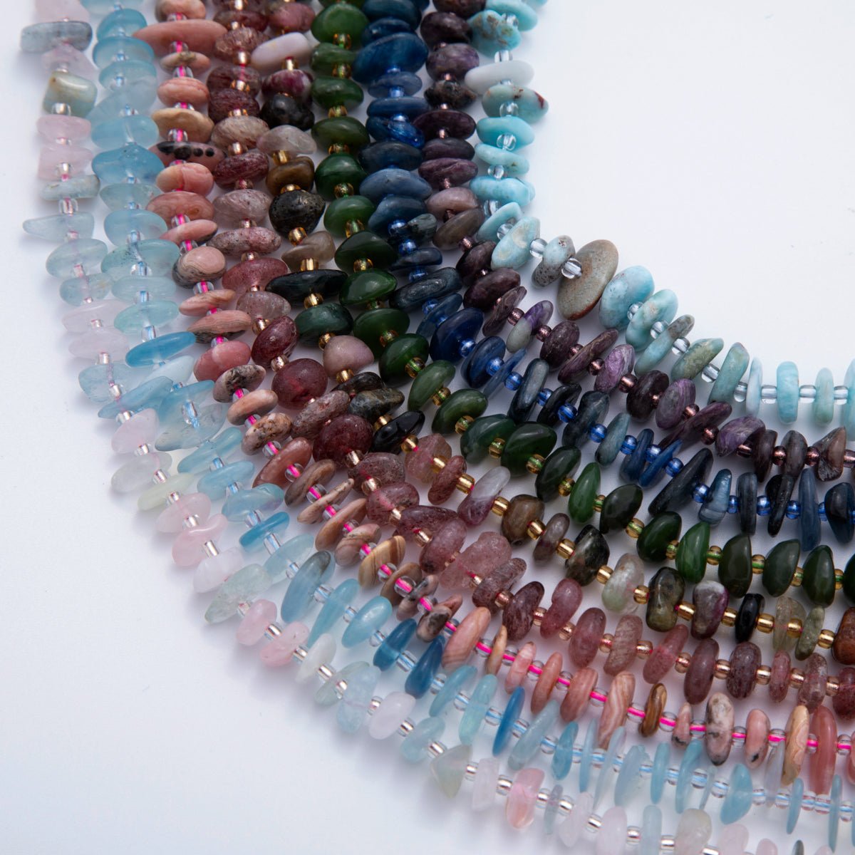 10mm Multi Color Irregular Chip Pebble Natural Gemstone Bead Strand Finding | WA-1983