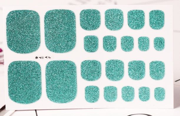 Green Onion Powder Nail Stickers (22 Solid Color)