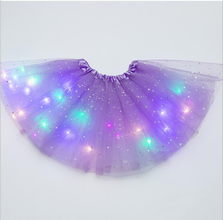 Magical &amp; Luminous  LED Princess Halloween Tutu Skirt Sequins Shiny Skirt