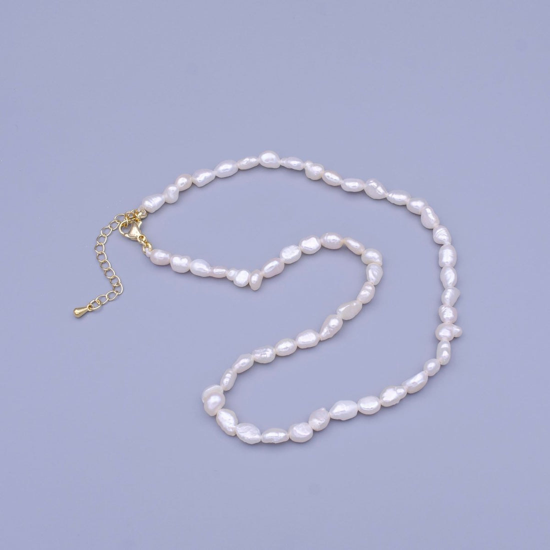 14.5 Inch White Freshwater Pearl 5mm Gold Filled Choker Necklace | WA-1449 Clearance Pricing