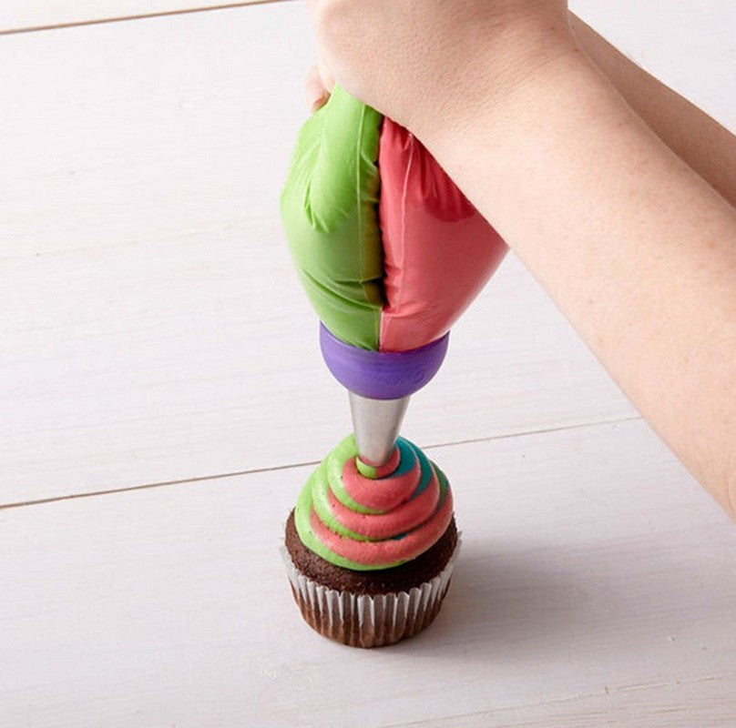 3 Color Cake Decorating Tools Icing Piping Cream Pastry Bag&amp;Nozzle Converter