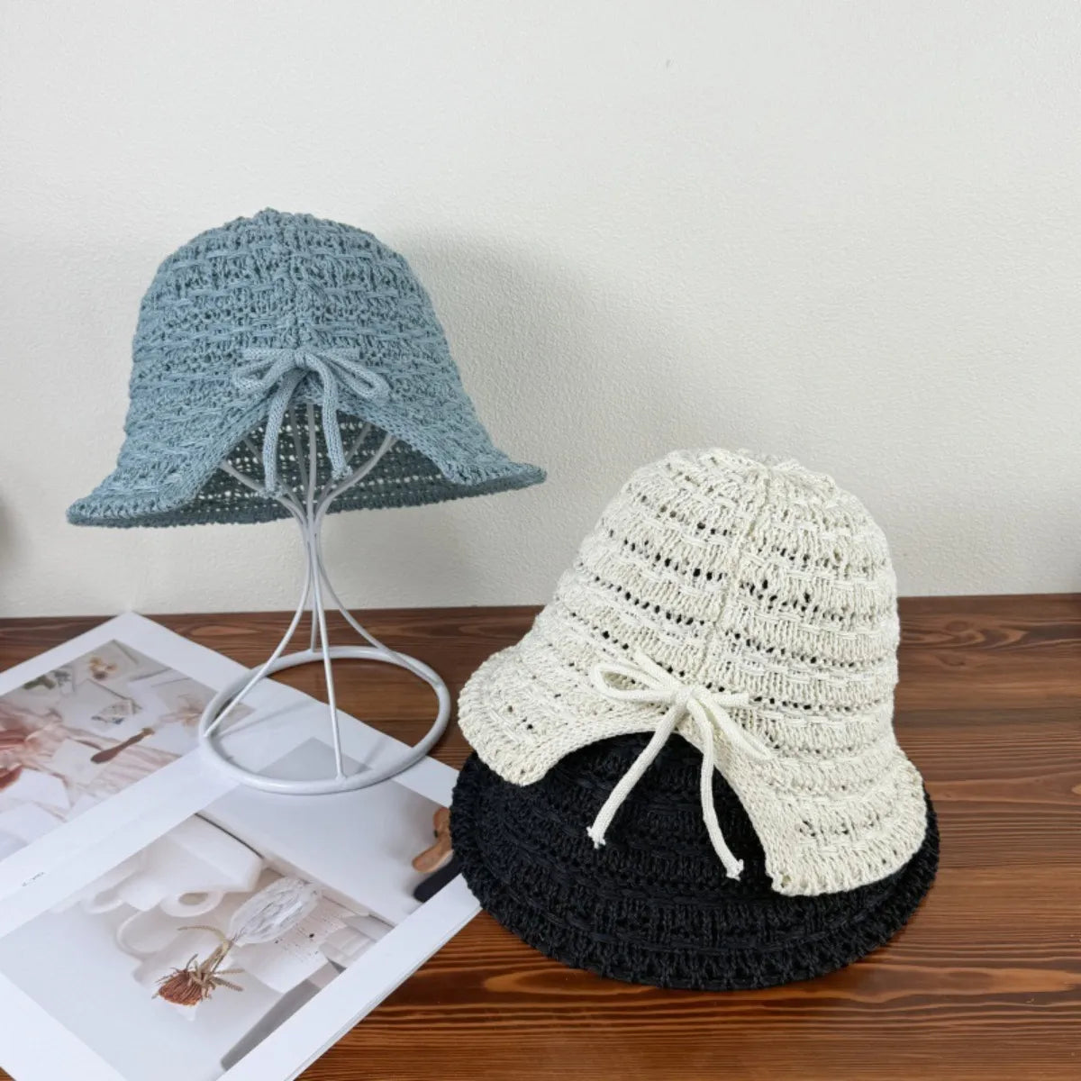 Crochet Bucket Hat with Drawstring