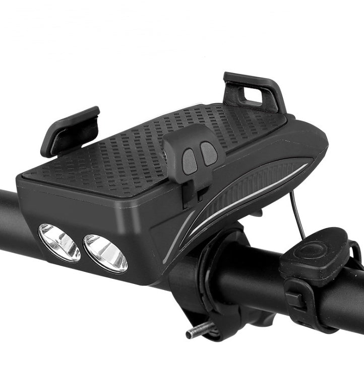 Bike Phone Holder with Charger, Bell, and Light