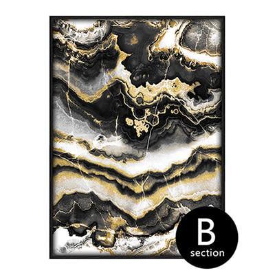 Canvas Wall Art, Abstract Black &amp; Gold Marble Pictures