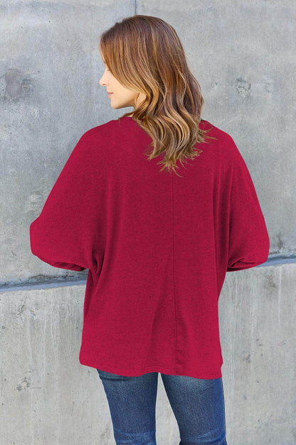 Double Take Full Size Round Neck Long Sleeve T-Shirt for Women