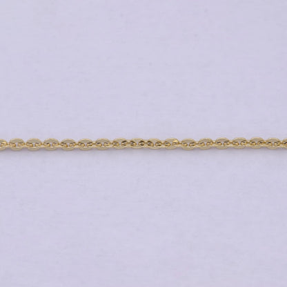 14K Gold Cable Rolo Chain, Dainty 1.5mm Cable Chain Width, 17.5 Inch Layering Finished Chain with Lobster Clasps | WA-617 Clearance Pricing