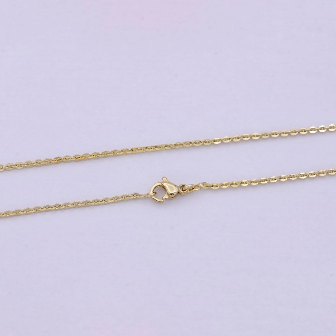 14K Gold Cable Rolo Chain, Dainty 1.5mm Cable Chain Width, 17.5 Inch Layering Finished Chain with Lobster Clasps | WA-617 Clearance Pricing