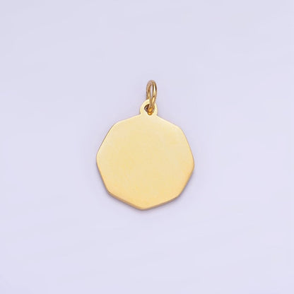 14K Gold Filed 15mm Hexagon Minimalist Charm | P949