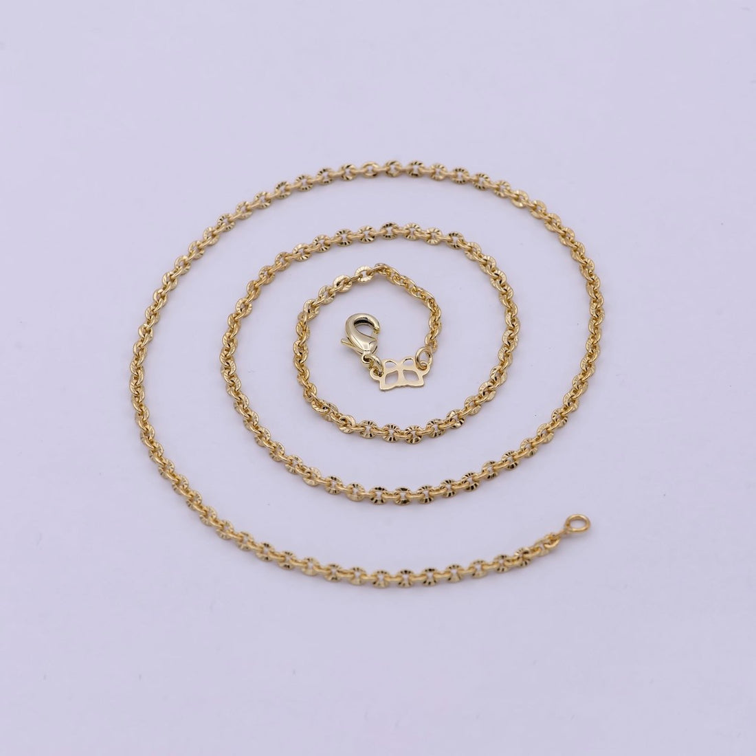 14k Gold Fill Diamond Cut Cable Chain, Cable gold chain necklace, cable chain, gold chain, gold necklace, plain necklace 18 inch length 2.4mm width |  WA-534 Clearance Pricing