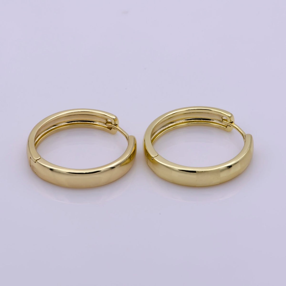 14K Gold Fill Hoop Earring 25mm Round Checker Earring Minimalist Jewelry Gift Idea T-191