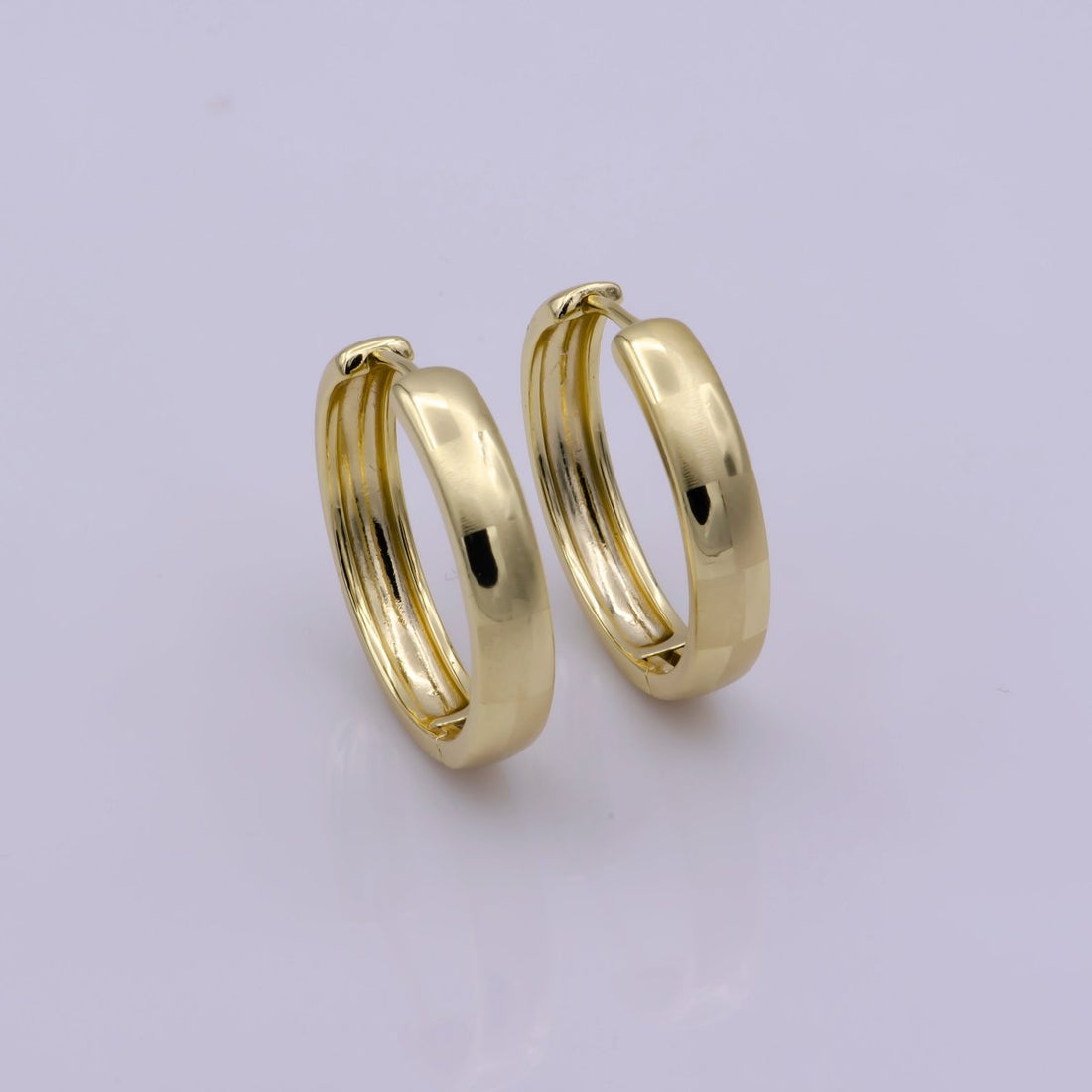 14K Gold Fill Hoop Earring 25mm Round Checker Earring Minimalist Jewelry Gift Idea T-191