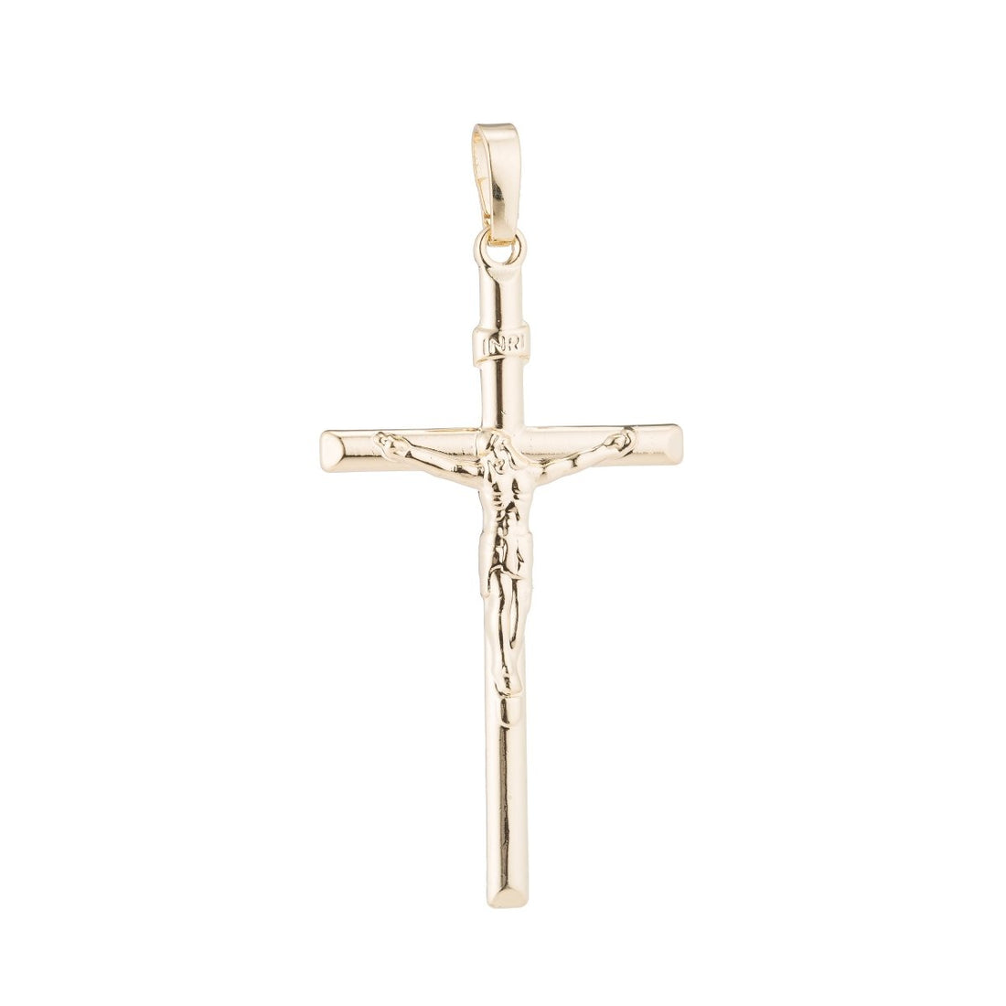 14k Gold Fill Jesus Cross Crucifix Christian, Church, Religion, Believe, DIY Necklace Pendant Charm Bead Bails Findings for Jewelry Making H-431