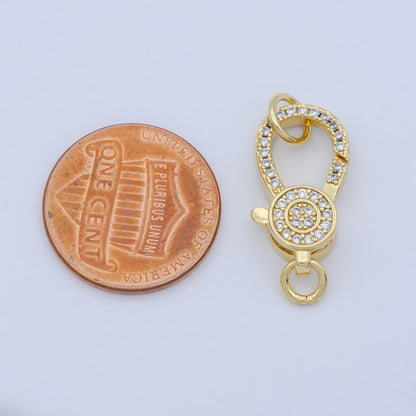 14k Gold Fill Lobster claw clasp for Bracelet Necklace Buckle Micro paved ,CZ Cubic Clasp Fastener for Beading supplies Component L-401 L-402