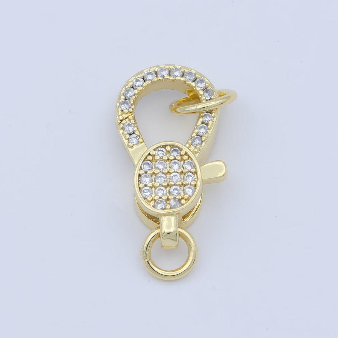 14k Gold Fill Oval clasp for Bracelet Necklace Buckle Micro paved , CZ Cubic Lobster Clasp Fastener for Beading supplies Component L-407 L-408