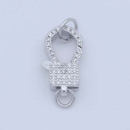 14k Gold Fill Square clasp for Bracelet Necklace Buckle Micro paved , CZ Cubic Lobster Clasp Fastener for Beading supplies Component L-405 L-406