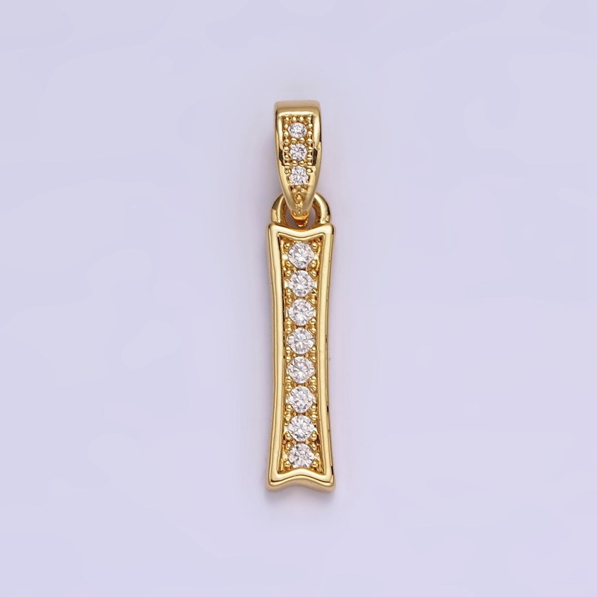 14K Gold Filled 0-9 Edged Number Clear Micro Paved CZ Pendant | N1223 - N1232