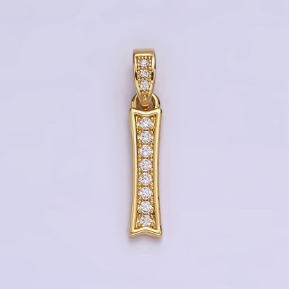 14K Gold Filled 0-9 Edged Number Clear Micro Paved CZ Pendant | N1223 - N1232