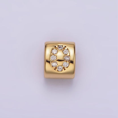 14K Gold Filled 0-9 Number Clear Micro Paved CZ Slider Bead Spacer | B-807~B-811