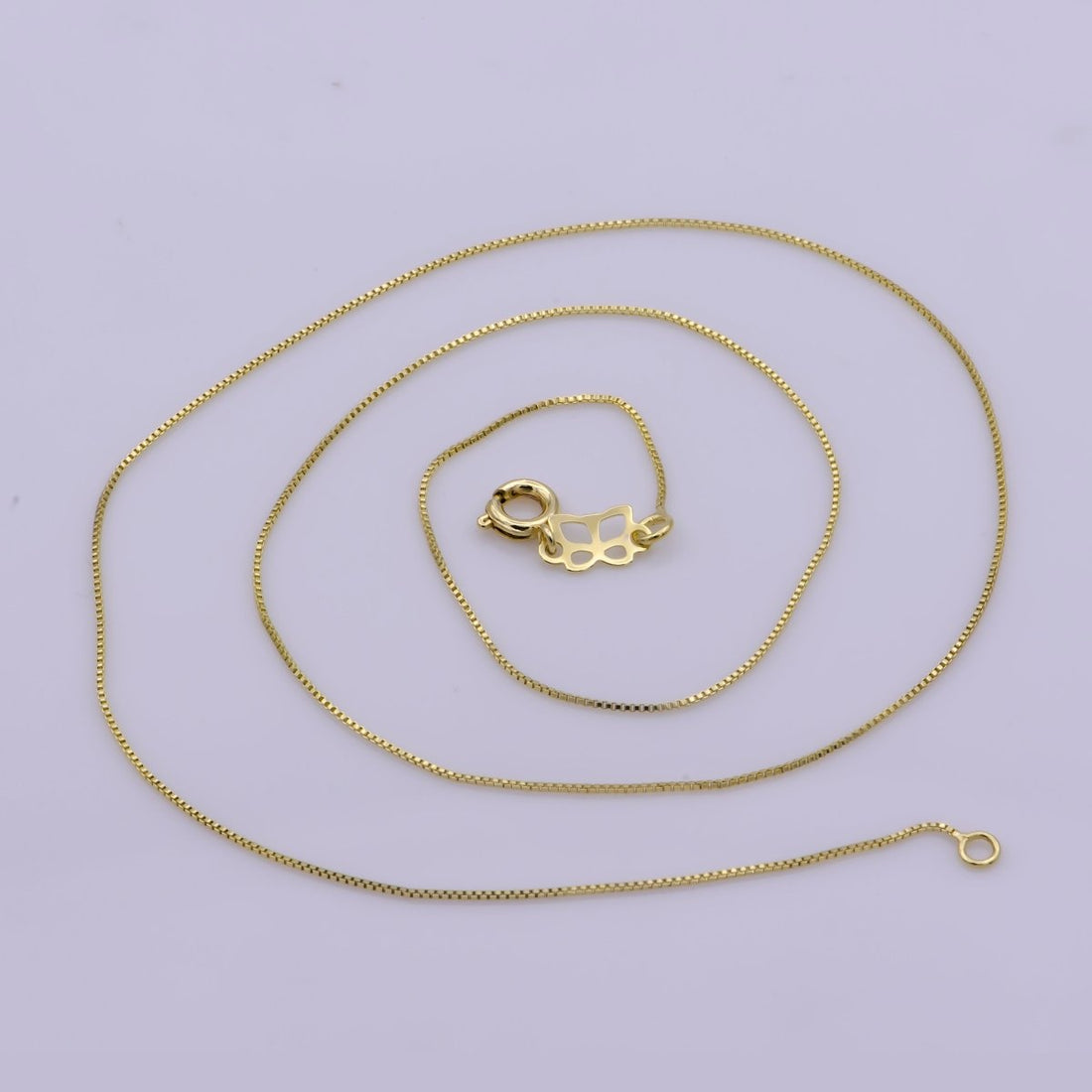 14K Gold Filled 0.5mm Dainty Minimalist Box 18 Inch Layering Chain Necklace | WA-393 Clearance Pricing