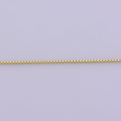 14K Gold Filled 0.5mm Dainty Minimalist Box 18 Inch Layering Chain Necklace | WA-393 Clearance Pricing