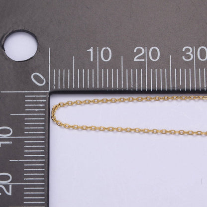 14K Gold Filled 0.6mm Dainty Cable Chain 18 Inch Layering Cable Slider Necklace in Silver &amp; Gold | WA-728 WA-735 Clearance Pricing